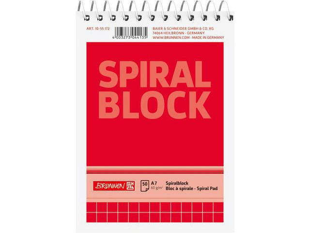 BildeSpiralblock A7 60g 50 blad Rutat
