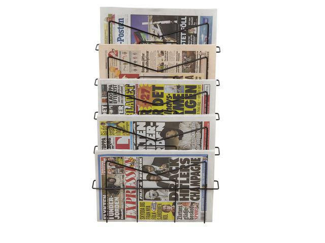 BildeTidningsställ 5-fack svart