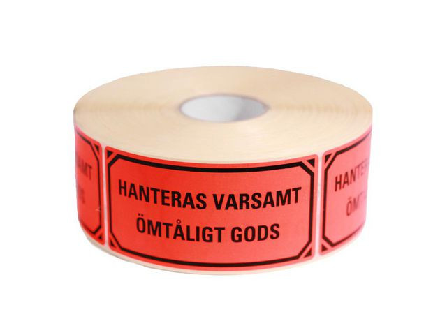 BildeVarningsetikett Hanteras varsamt 1000/rl