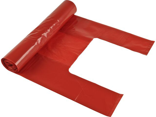 BildePlastsäck knyt LD 30L 35my röd 25/rl