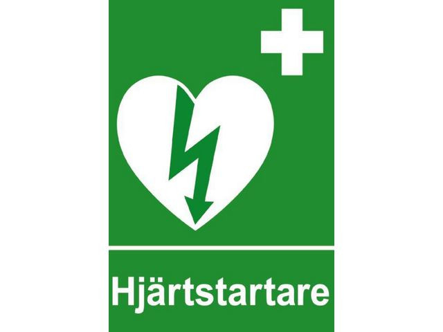 BildeSkylt Hjärtstartare A4 dubbelsidig