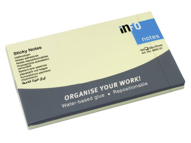 BildeNotes INFO NOTES 75x125mm gul