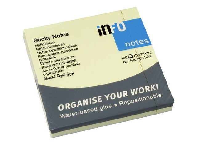 BildeNotes INFO NOTES 75x75mm gul