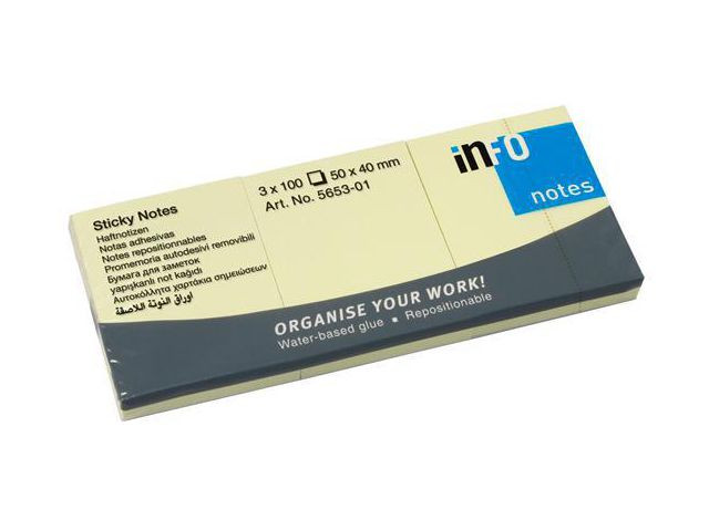 BildeNotes INFO NOTES 40x50mm gul