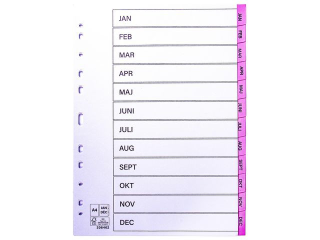 BildeRegister plastflik jan-dec rosa 10/fp