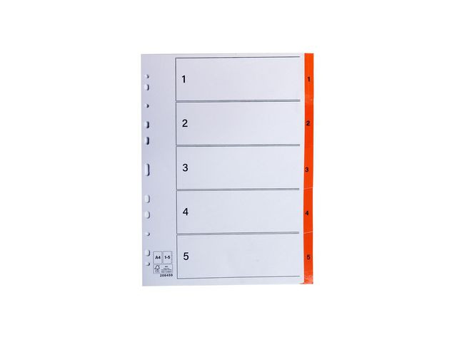 BildeRegister plastflik 1-5 orange 20/fp