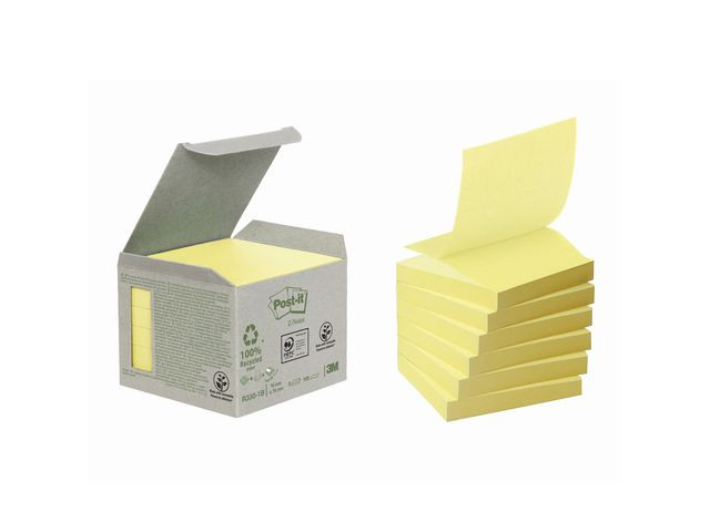BildeNotes POST-IT Z-block 76x76mm gul 6/fp