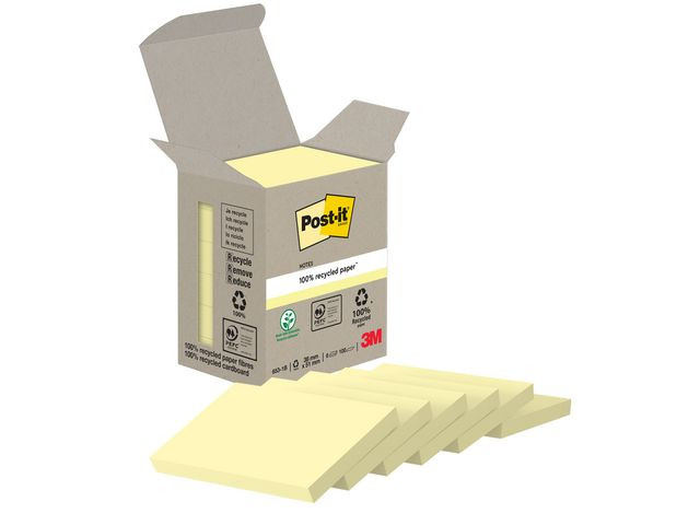 BildeNotes POST-IT 100% recy 38x51mm gul 6/fp