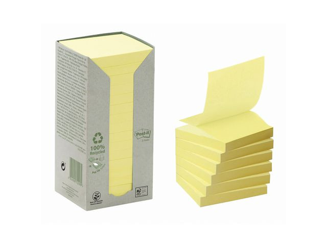 BildeNotes POST-IT Z-block rec 76x76gul 16/fp