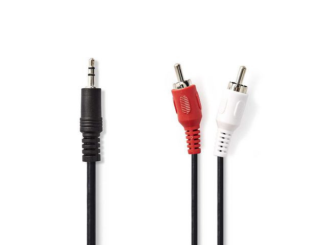 BildeKabel NEDIS 3,5mm ha - 2xRCA ha 1,5m sva
