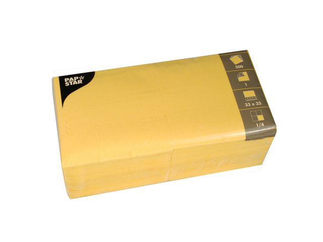 BildeServett 1-lags 33x33cm gul 500/fp