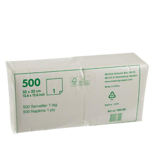 BildeServett 1-lags 32x32cm vit 500/fp