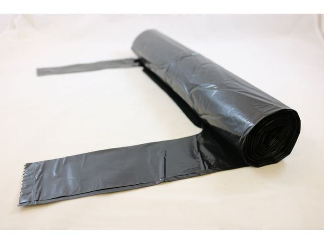 BildePlastsäck knyt LD 125L 40my svart 10/rl