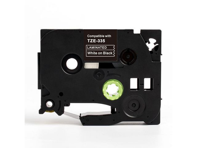 BildeTape 12mm TZe-335 vit på svart