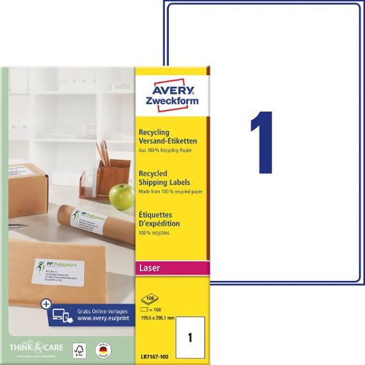 BildeEtikett AVERY QP 199,6x298,1mm 100/fp