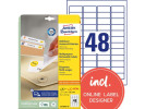 Etikett AVERY avtagb 45,7x21,2mm 1200/fp