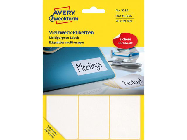 BildeEtikett AVERY handskriv 76x39mm 192/fp