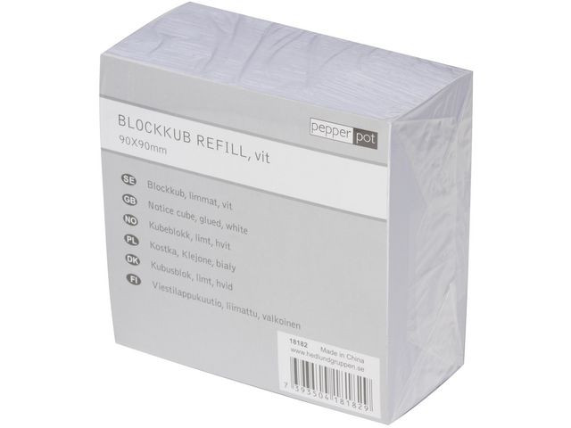 BildeBlockkub Pepperpot 90x90 500ark vit