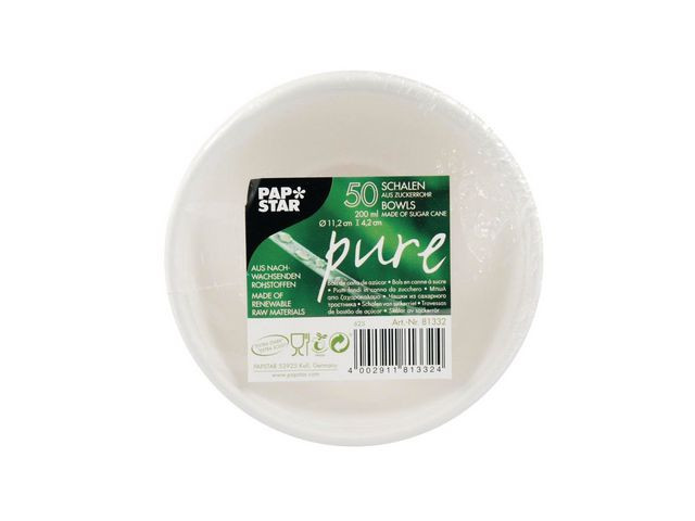 BildeSkål PURE Bagasse 200 ml 50/fp