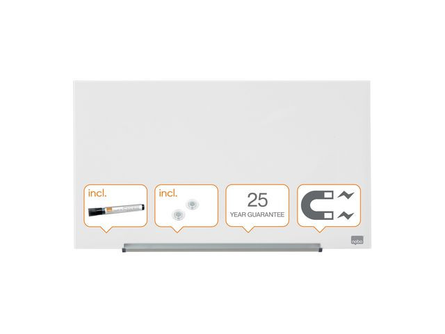 BildeGlastavla NOBO 31' Widescreen vit