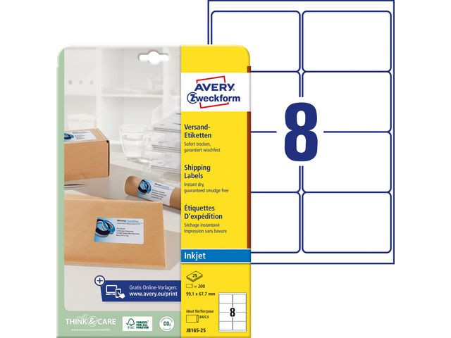 BildeEtikett AVERY QD 99,1x67,7 200/fp