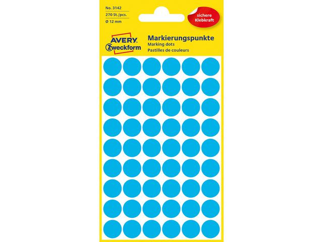 BildeFärgkodningsprick AVERY Ø12mm blå 270/fp