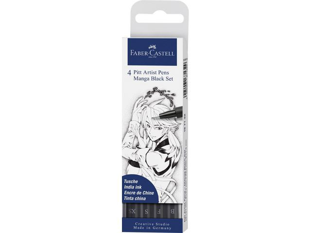 BildeFiberpenna Pitt Artist Manga Black 4/fp