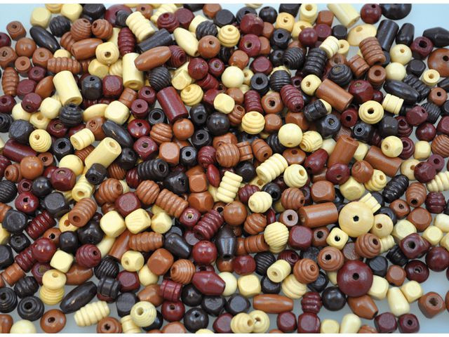 BildeTräpärlor mix natur/brun 250gr ca 600st