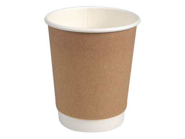 BildePappersbägare double wall 24cl bru 25/fp