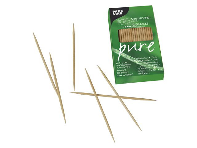 BildeTandpetare PURE Trä rund 8cm 100/fp