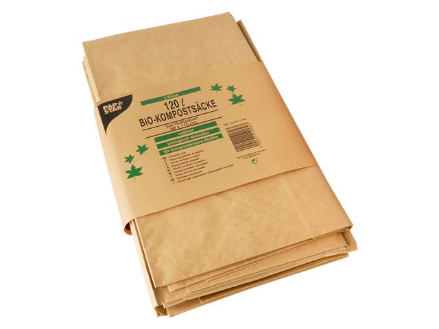 BildeKompostpåse PURE papp 120L brun 3/fp