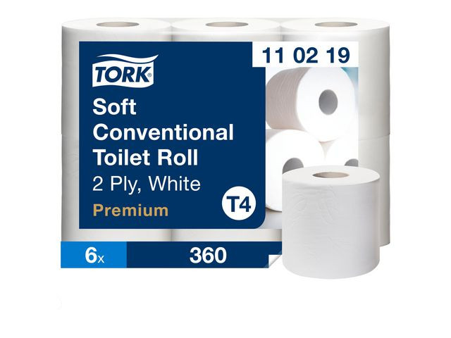 BildeToalettpapper TORK Pre T4 2-lag vit 6/fp