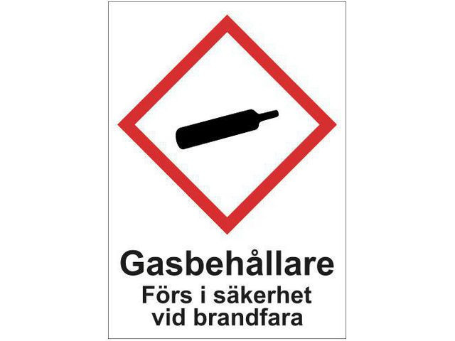 BildeSkylt Gasbehållare A4 Aluminium