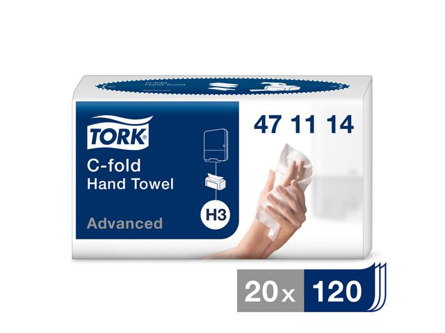 BildeHandduk TORK Adv H3 2-lag vit 2400/fp