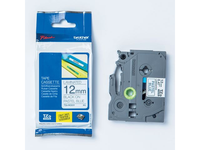 BildeTape BROTHER TZEMQ531 12mm svart på blå