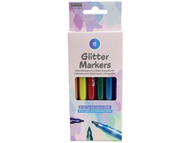 BildeFiberpennor Glitter 6/fp