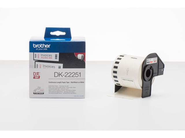 BildeEtikett BROTHER DK22251 62mm svart/röd