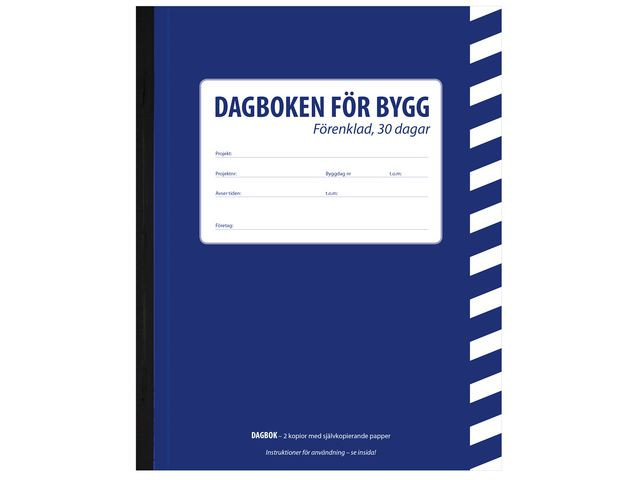 BildeDagboken för bygg förenklad A5 30 dagar
