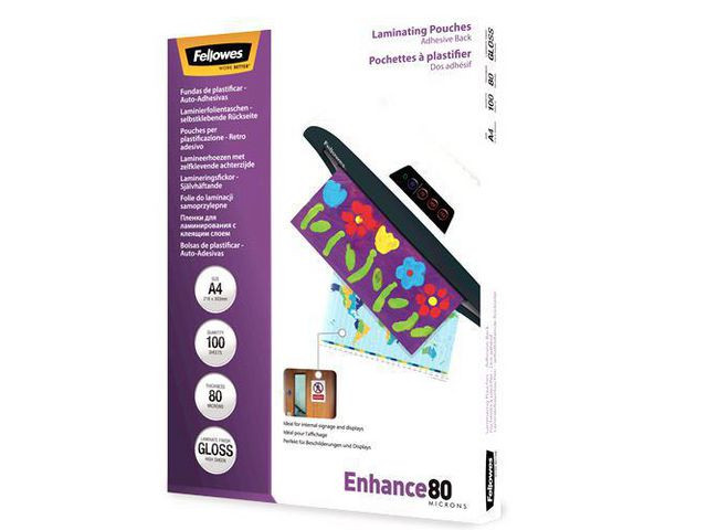 BildeLaminat FELLOWES S-H A4 80mic kla 100/fp