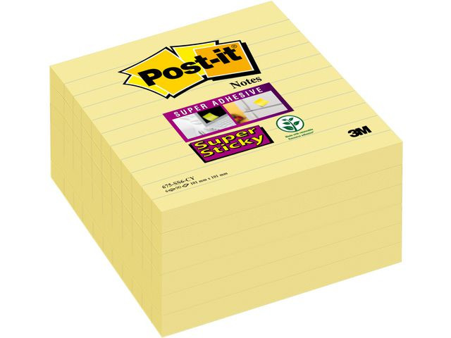 BildeNotes POST-IT SS linj.101x101mm gul 6/fp