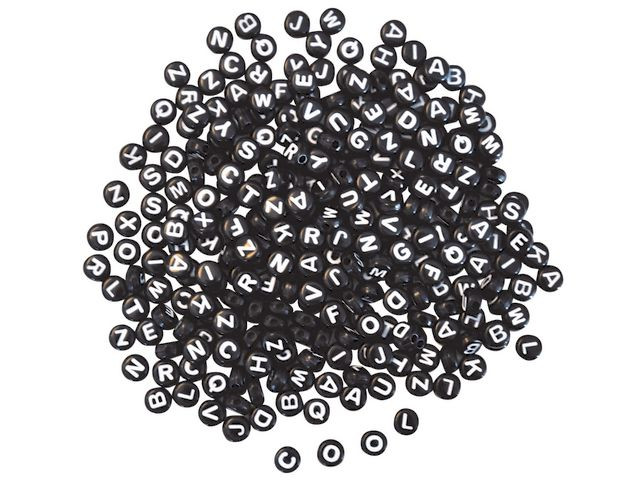 BildeBokstavspärlor Ø7,5 mm ca 500/fp