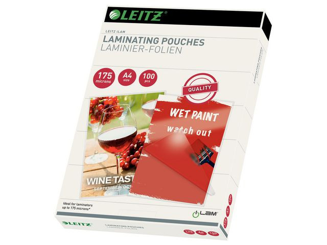 BildeLaminat LEITZ A4 175mic klar 100/fp