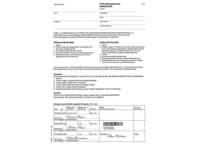 BildeHäfte Narkotikajournal A4