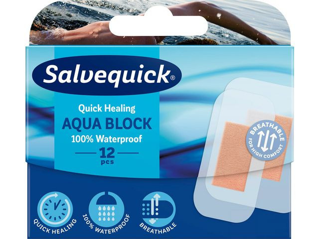 BildePlåster SALVEQUICK Aqua block 12/fp