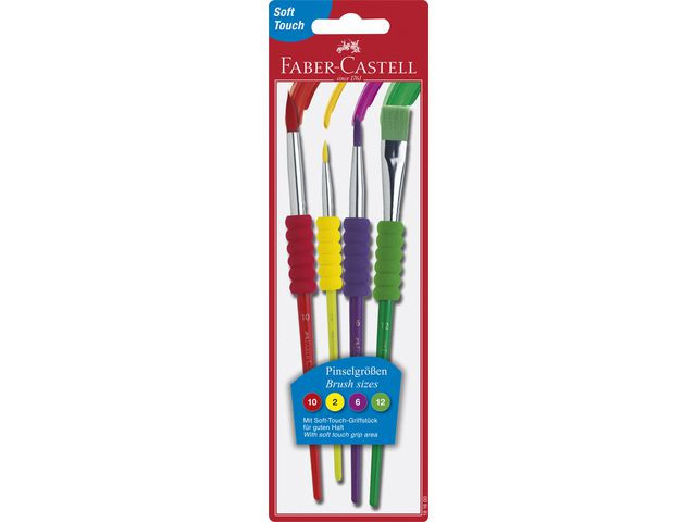 BildePenselset Soft Grip 4 Storlekar 4/fp