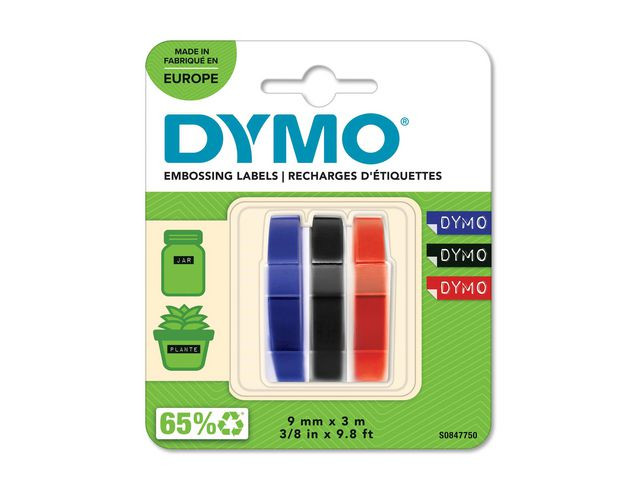 BildePräglingsband DYMO 9mmx3m r-b-s 3/fp