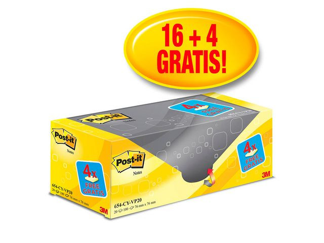 BildeNotes POST-IT Värdepack 76x76mm gu 20/fp