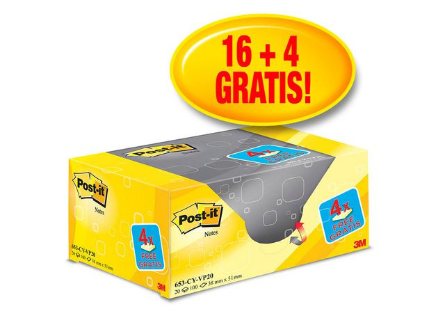 BildeNotes POST-IT Värdepack 38x51mm gu 20/fp