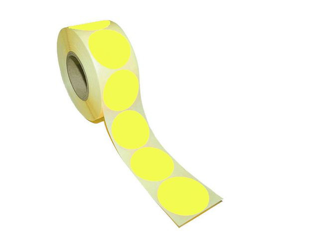 BildeEtikett rund 40mm gul 500/fp