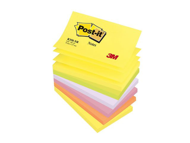 BildeNotes POST-IT Z-block 76x127mm neon 6/fp